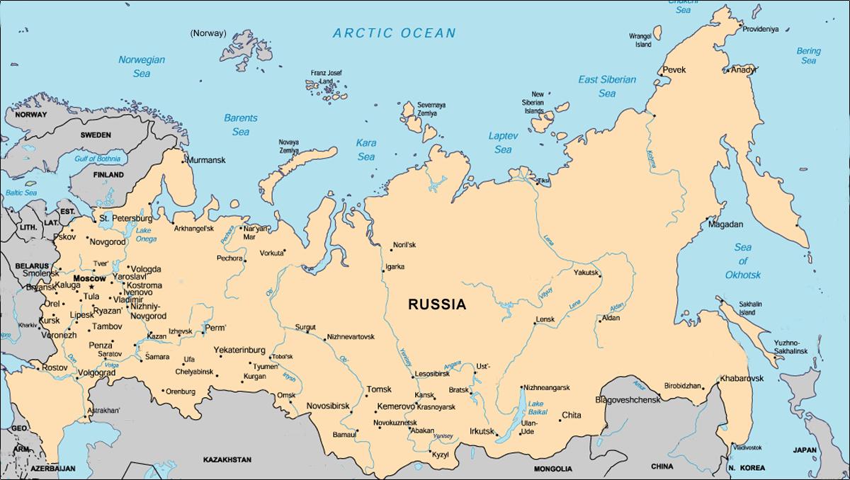 A rússia área do mapa Mapa da área Rússia Europa de Leste Europa