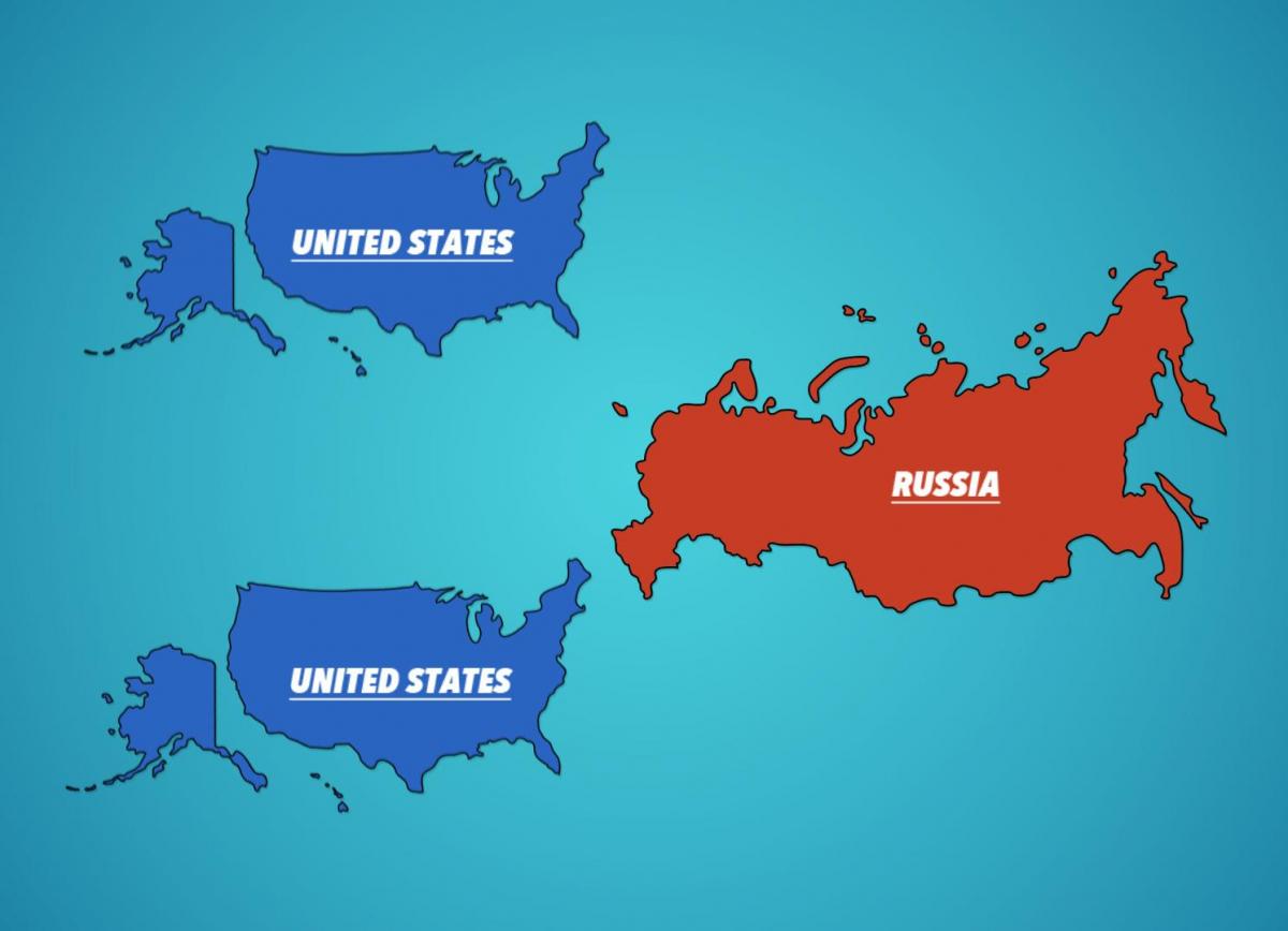 A rússia américa do mapa