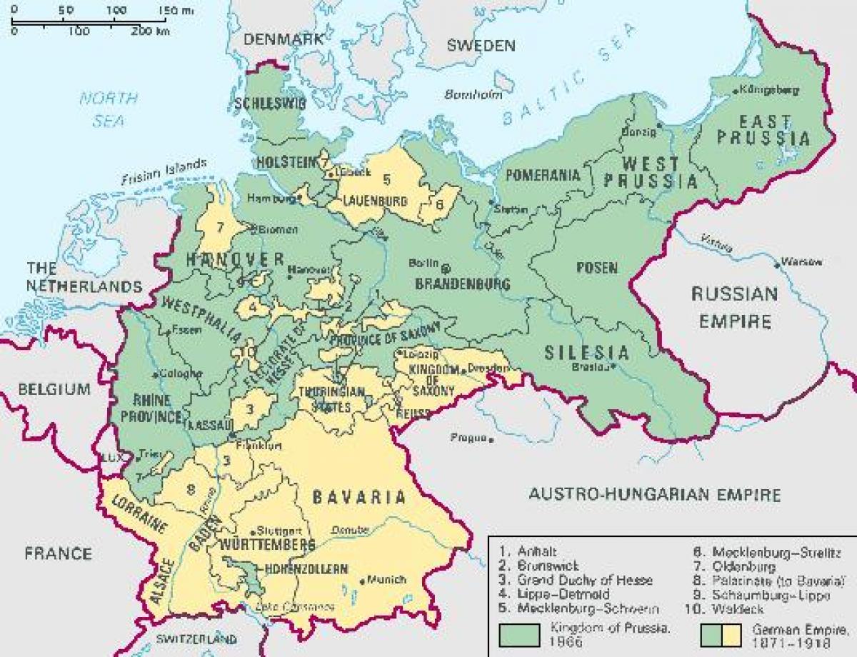 mapa da Prússia
