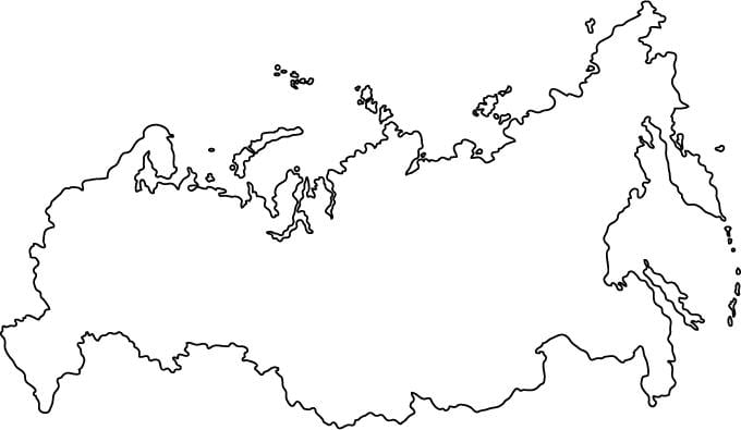 A rússia mapa de contorno