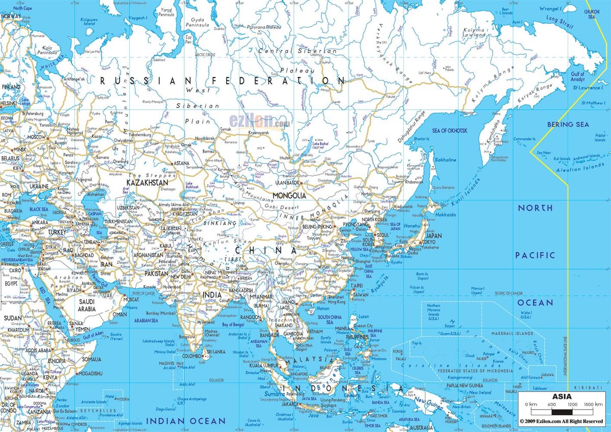 mapa da Rússia