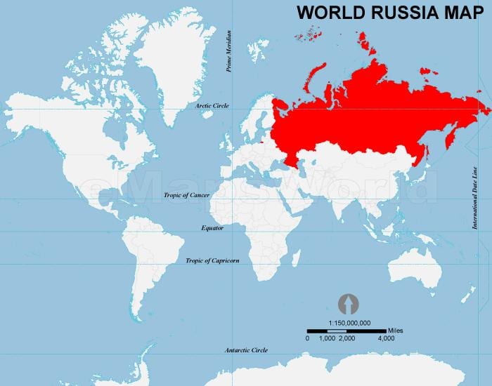 A rússia mapa de localização