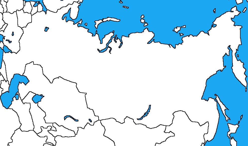 Rússia mapa em branco