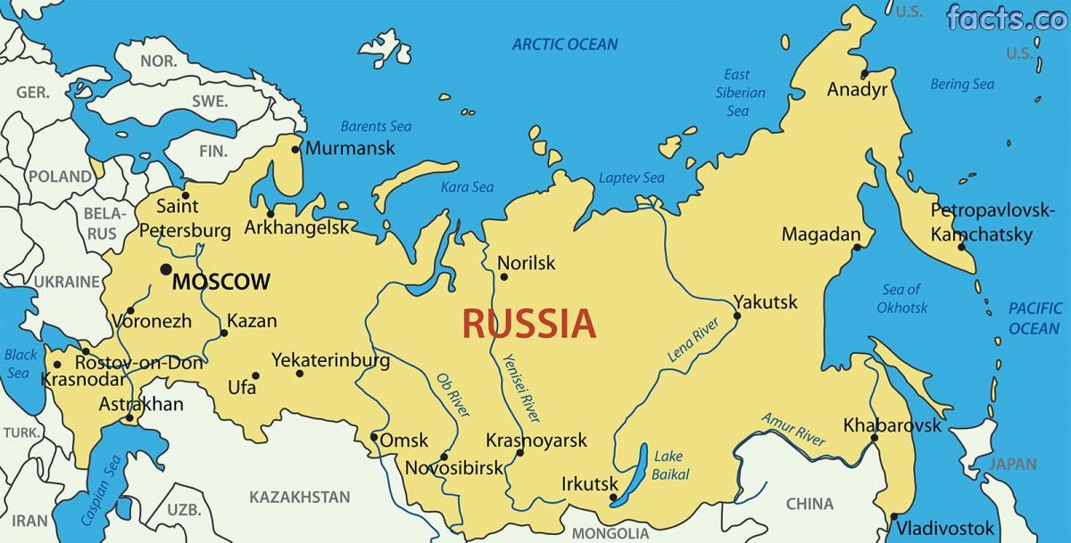 cidades da Rússia mapa