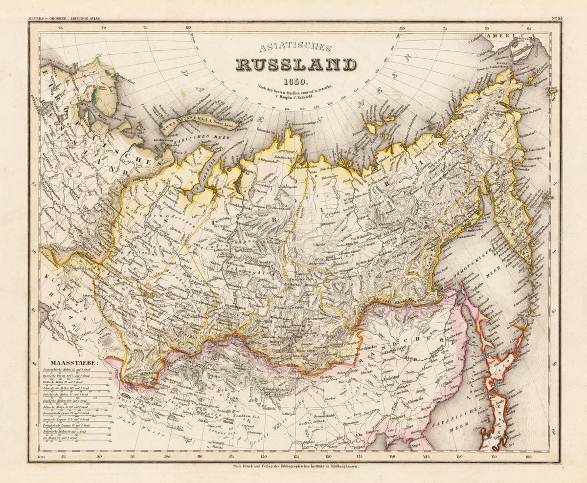 mapa antigo da Rússia