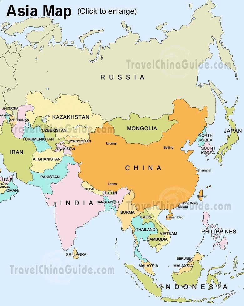 Rússia ásia mapa