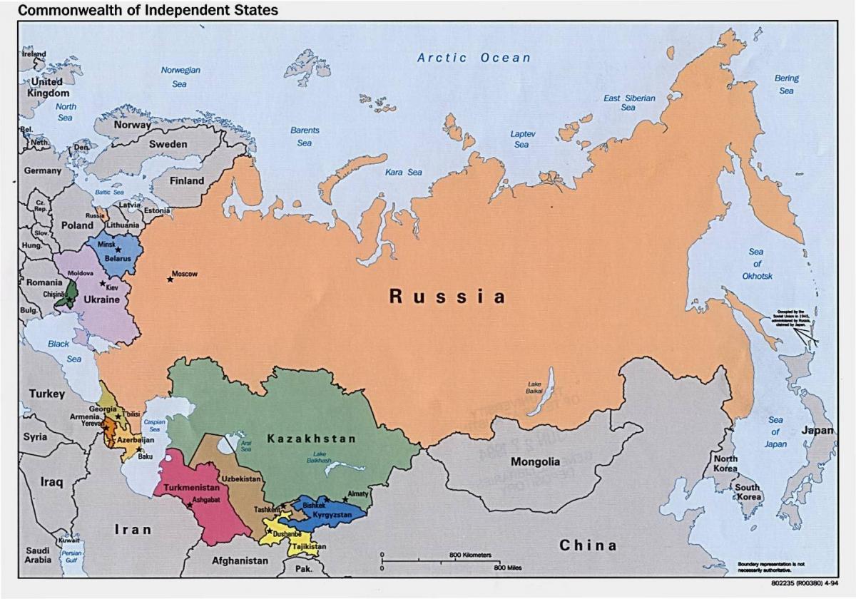um mapa da Rússia