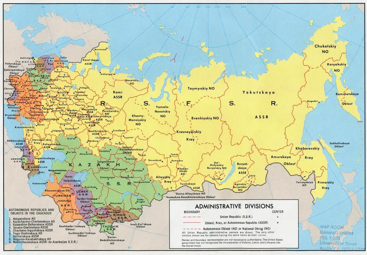 mapa da URSS