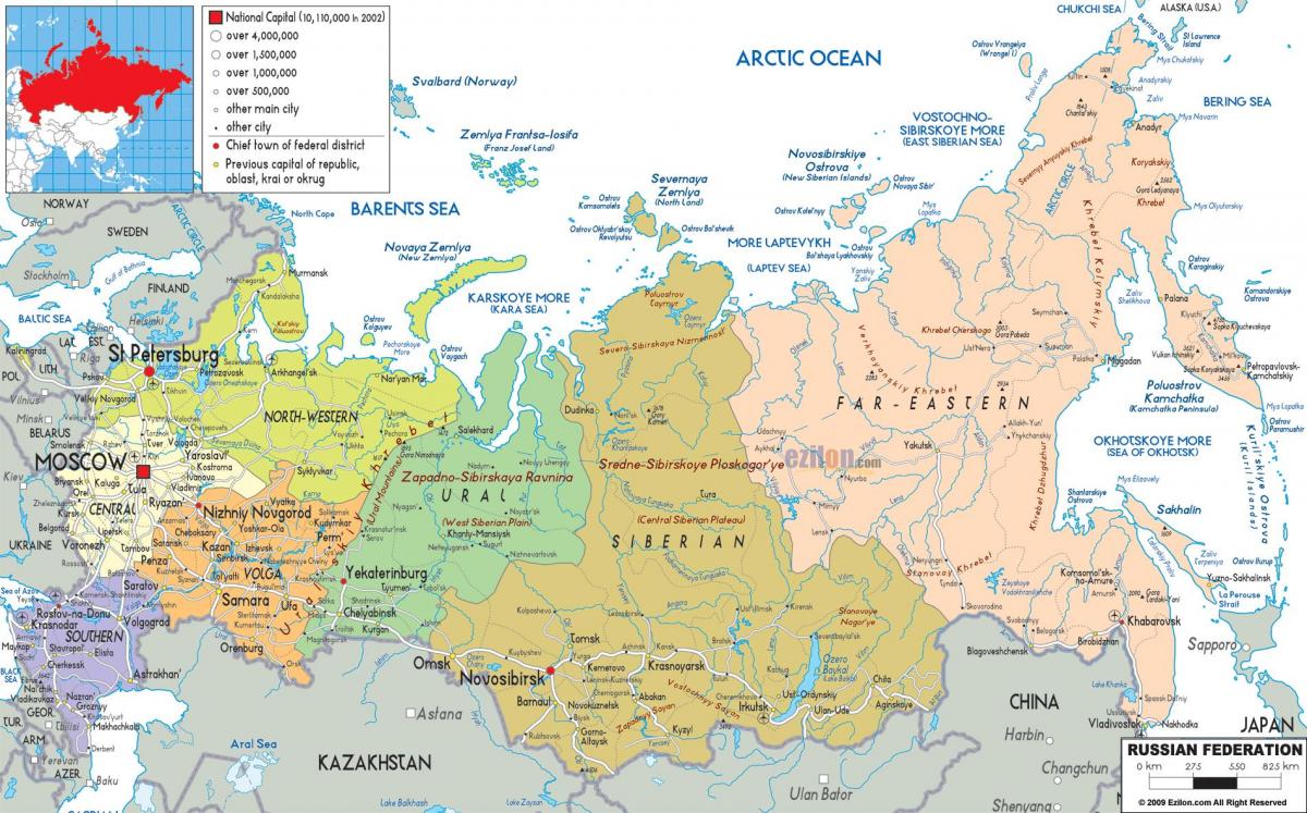 mapa russo