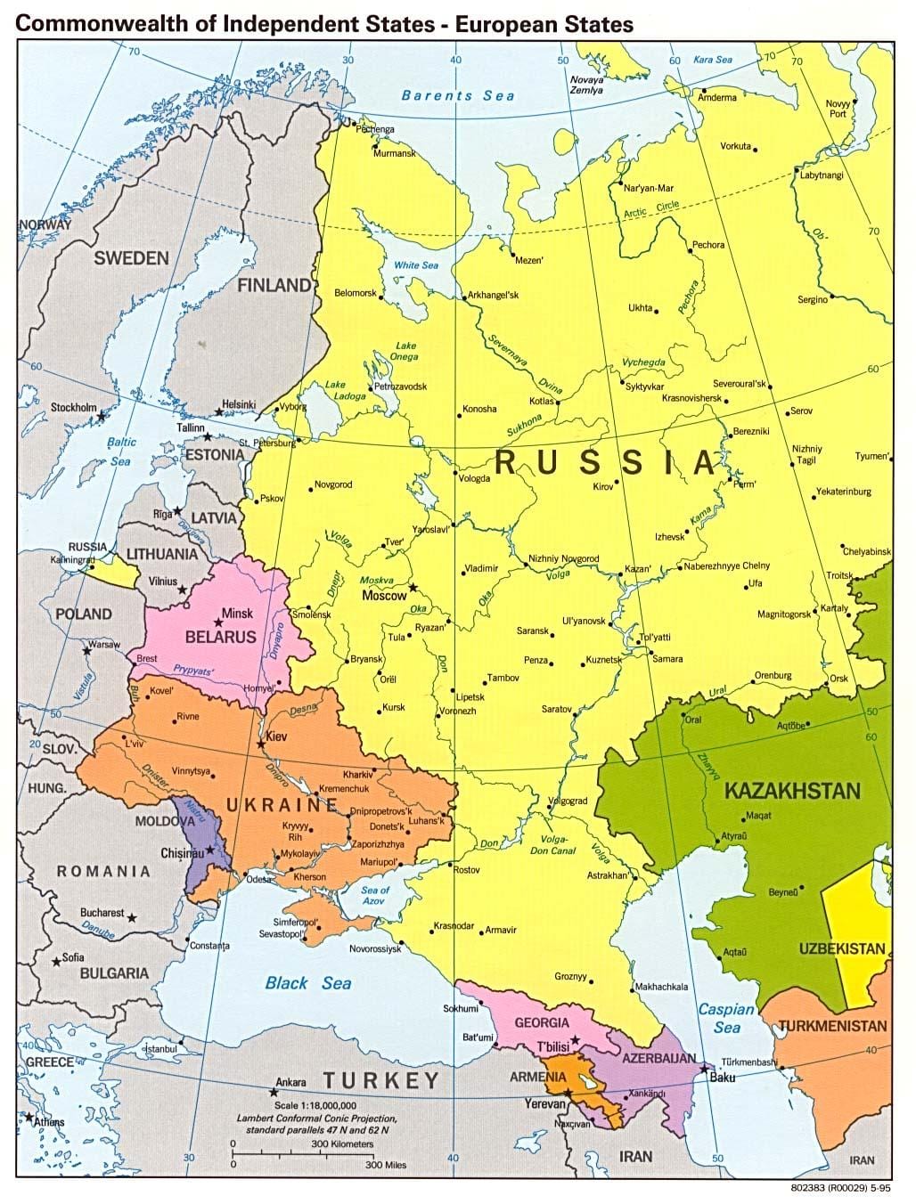 mapa da Rússia ocidental