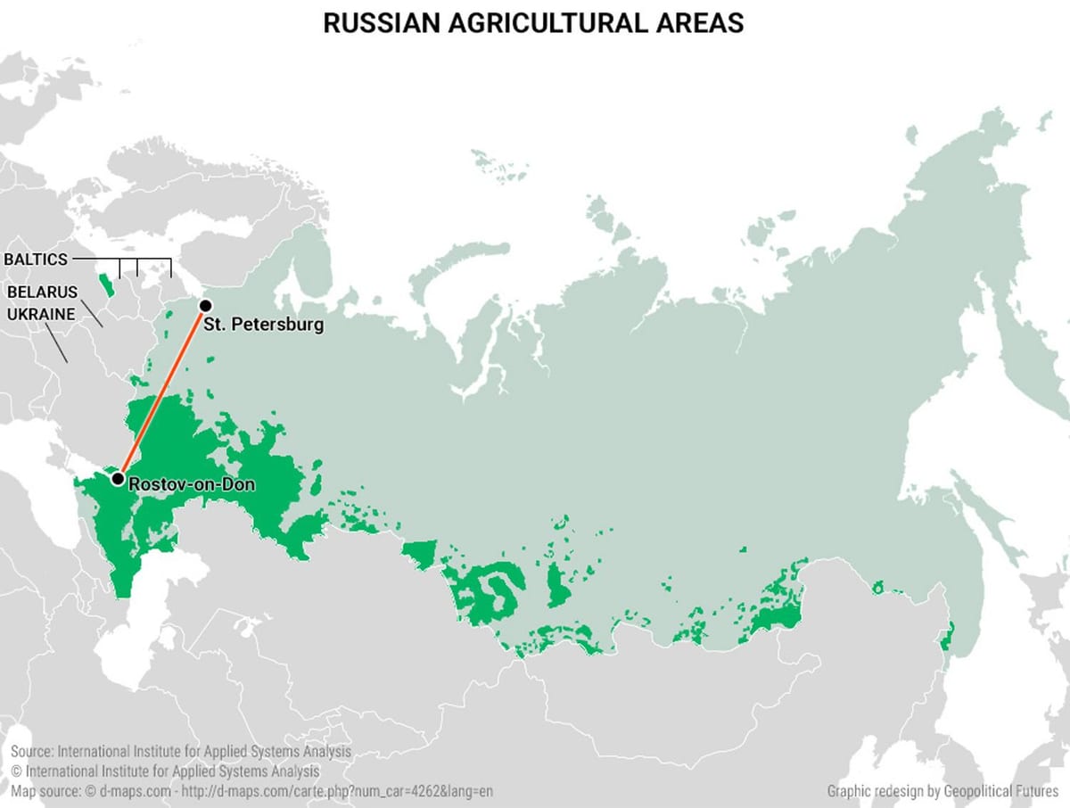 mapa da agricultura russo
