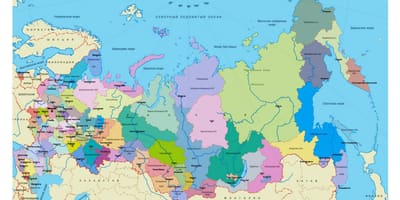 A rússia regiões do mapa