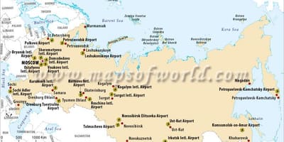 A rússia mapa do aeroporto