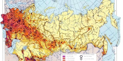 A rússia mapa de densidade populacional