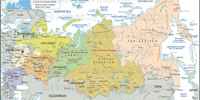 Mapa da Rússia estados