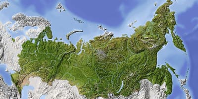 Mapa de satélite da Rússia