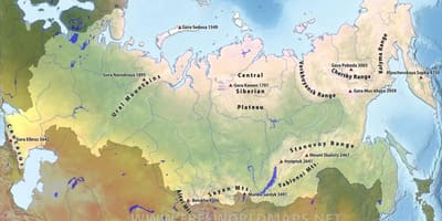 Montanhas da Rússia mapa