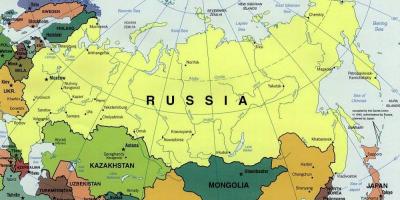 Mapa da Rússia e de países vizinhos