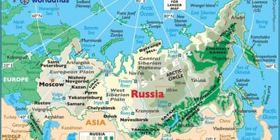 Mapa do leste da Rússia