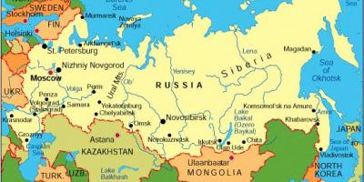Rússia e países vizinhos mapa