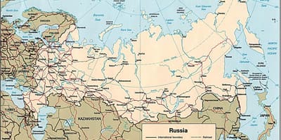 O mapa da Rússia