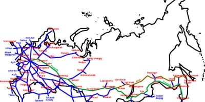 Mapa da Russian railways