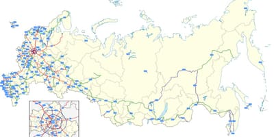 Mapa da rússia estrada