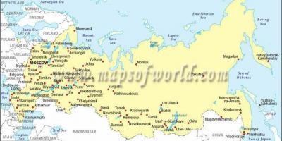 Mapa da Rússia e cidades
